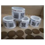 4 ROLLS OF FOREVER STAMPS AND WHEAT PENNIES