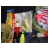 HUGE LOT OF VINTAGE BOBBERS AND CAN OF FISH CHARM