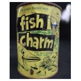 HUGE LOT OF VINTAGE BOBBERS AND CAN OF FISH CHARM