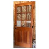 Fariser Fir Wood Door w/ 9 Glass Panes (1 Broken)