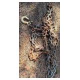 Heavy Duty Logging Chain w/ Grab Hooks – Tow Chain / Skidder Chain (Large Links)