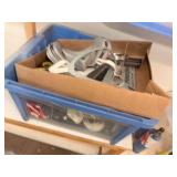 Various Plumbing & Tape Measures Staple gun & Misc.