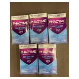 Phazyme PZ250 Maximum Strength Anti-Gas Simethicone 250 mg 12 Gels (Lot of 6)