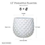 Pineapple Planter 14 qt Resin White (4 pack)