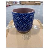 Griffy Small 2 qt Blue Ceramic Pot (Pack of 4)