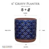 Griffy Small 2 qt Blue Ceramic Pot (Pack of 4)