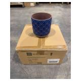 Griffy Small 2 qt Blue Ceramic Pot (Pack of 4)