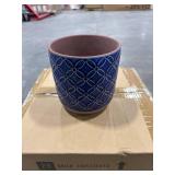 Griffy Small 2 qt Blue Ceramic Pot (Pack of 4)