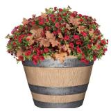 Natural Oak Resin Pots, 17.7' Dia (8 pack)