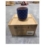 Griffy Small 2 qt Blue Ceramic Pot (Pack of 4)