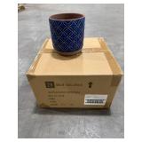 Griffy Small 2 qt Blue Ceramic Pot (Pack of 4)