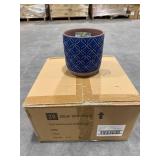 Griffy Small 2 qt Blue Ceramic Pot (Pack of 4)