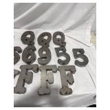 Metal Letters & Numbers Lot