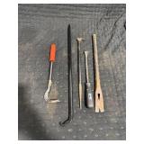 Assorted Metal Pry Bars & Chisels