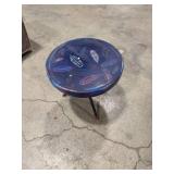 Feather Motif Metal Stool