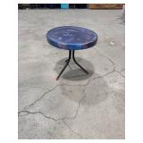 Feather Motif Metal Stool
