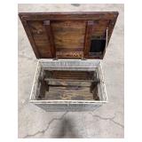 Wooden & Wicker Storage Chest