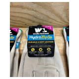Women's Water-Resistant Leather Work Gloves, HydraHyde, Large (lot of 3)