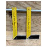 TOLSEN 12 inches 30cm Construction Carpenter Ruler L Shape Angle Square Ruler (lot of 2)