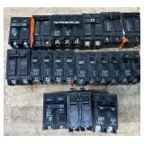 Circuit Breaker 2 Pole Various Amps lot of 15