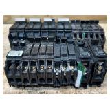Circuit Breakers Various Amps lot of 15