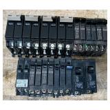 Circuit Breakers Various Amps lot of 15