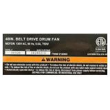 ^Strongway 48in. Belt Drive Drum Fan, 20,600 CFM, 9/10 HP, 2 Speeds #4742845 Msrp $519.99 see description