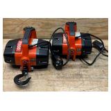 Ultra-Tow Lot of 2- Portable Electric Winch, 120V, 1100-Lb. Horizontal and Vertical Capacity, Steel Cable, Brushless Motor MSRP $224.99 ea see description
