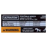 Ultra-Tow Lot of 2- Portable Electric Winch, 120V, 1100-Lb. Horizontal and Vertical Capacity, Steel Cable, Brushless Motor MSRP $224.99 ea see description