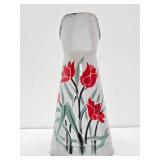 Great Looking LARGE Old Vintage Enamelware Pitcher #1 - Roses - 16"