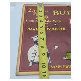Vintage KC Baking Powder Advertising Price Board Sign