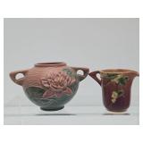 Vintage ROSEVILLE Art Pottery Vase & Small Pitcher