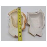2 Original 1930's Chalkware String Dispenser Faces