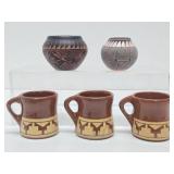 Estate Lot of Native American Art Pottery - Acoma Pueblo & Sioux