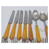25-Piece Vintage Perma-Brite Bakelite Flatware Set