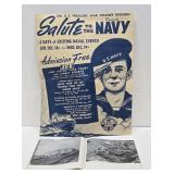 Original Vintage WW2 Navy Poster w/WW2 Naval Photo Book