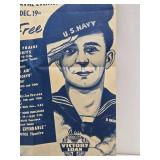 Original Vintage WW2 Navy Poster w/WW2 Naval Photo Book