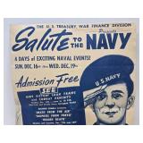 Original Vintage WW2 Navy Poster w/WW2 Naval Photo Book