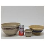 Lot of Old Vintage RED WING Stoneware Mixing Bowls & Jar