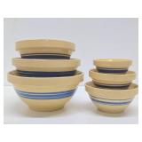 Graduated Set of 6 Stoneware Nesting Bowls