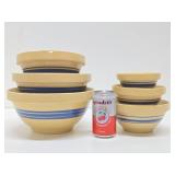 Graduated Set of 6 Stoneware Nesting Bowls