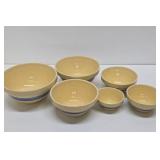 Graduated Set of 6 Stoneware Nesting Bowls