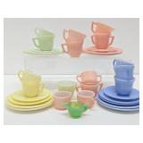 Large Lot of Old Vintage Akro Agate etc Glass Child's Dishes