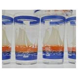 1950's era Ship Glasses - Set of 8 w/2 Pitchers