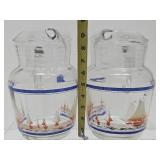 1950's era Ship Glasses - Set of 8 w/2 Pitchers