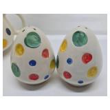 Vintage Ceramic Polka Dot Pitchers & Salt Pepper Shakers