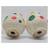 Vintage Ceramic Polka Dot Pitchers & Salt Pepper Shakers
