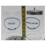 Set of 6 Vintage 1950's era GLASCO Medical Canisters / Jars