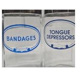 Set of 6 Vintage 1950's era GLASCO Medical Canisters / Jars