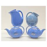 Vintage HALL Blue Ceramic Teapots & Pitchers
